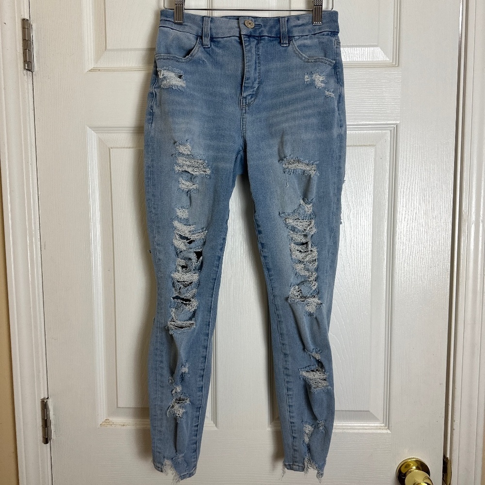 ! American Eagle Light Wash Curvy Hi-Rise Jegging Jeans Women Size 2 Short
